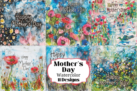 11 Mother's Day Watercolor Backgrounds for Your Projects