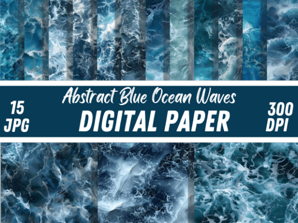 Abstract Blue Ocean Waves: A Digital Toolkit for Tranquil Design