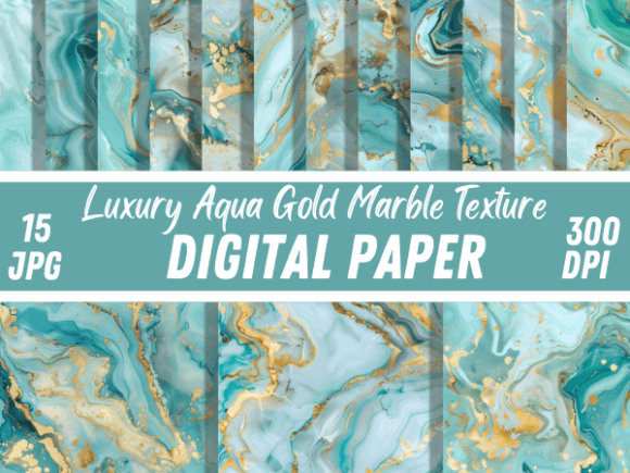Aqua Gold Marble Texture Backgrounds: Elevate Your Designs
