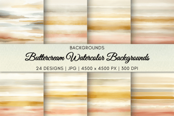 Buttercream Watercolor Backgrounds: A Touch of Serenity for Your Designs