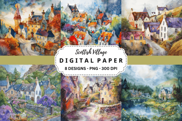 Capturing the Charm of Scottish Village Backgrounds for Designers