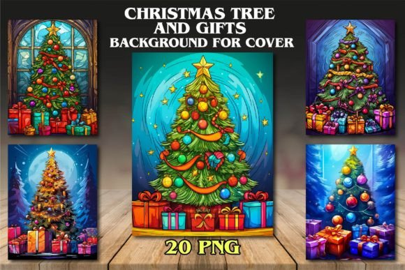 Christmas Tree and Gifts Backgrounds for Festive Design
