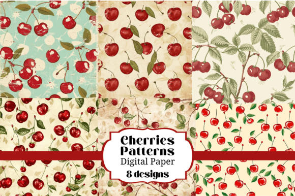 Crafting a Fresh Aesthetic with Red Summer Cherries SEAMLESS Backgrounds