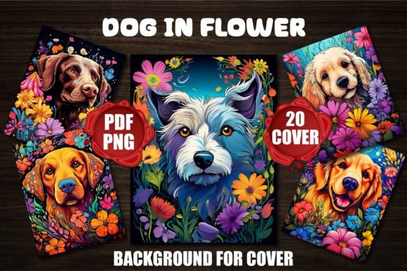 Dog in Flower Backgrounds for Covers: A Design Asset Deep Dive
