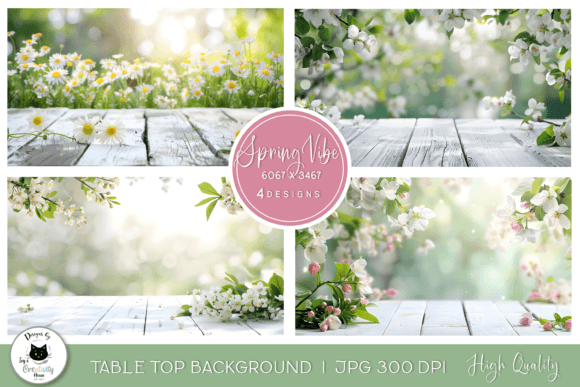 Elevate Your Visuals with Spring Table Top Backgrounds