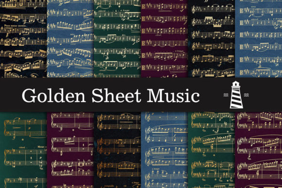 Golden Sheet Music Backgrounds: A Vintage Touch for Modern Designs