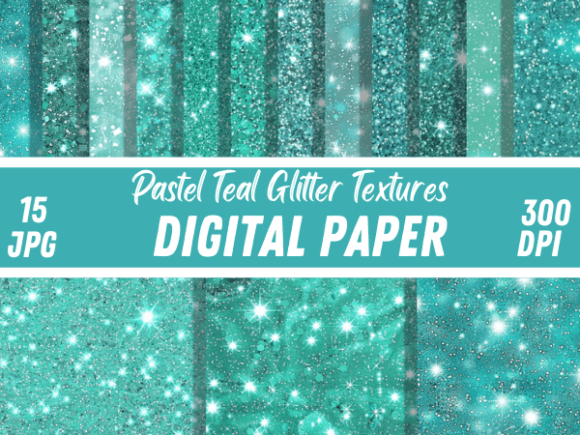 Pastel Teal Glitter Sparkle: A Digital Designer's Shimmering Secret