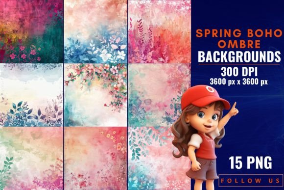 Spring Boho Ombre Backgrounds: A Fresh Palette for Creative Projects