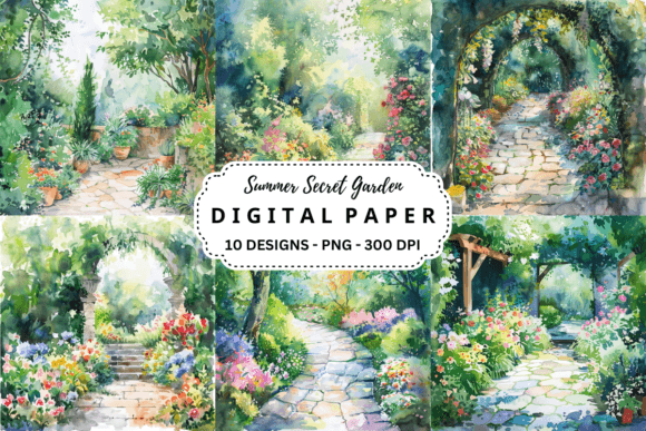 Summer Secret Garden Backgrounds: A Floral Escape for Your Projects