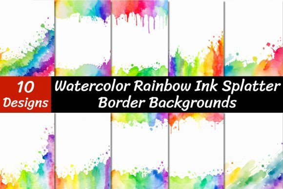 Unlock Vibrant Projects with Watercolor Rainbow Splatter Backgrounds