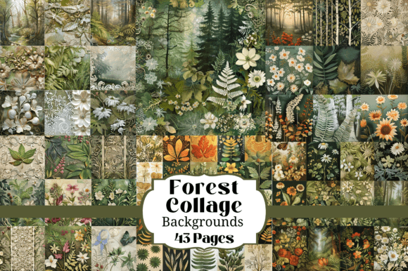 Unlocking Nature's Palette: 43 Forest Collage Backgrounds for Designers