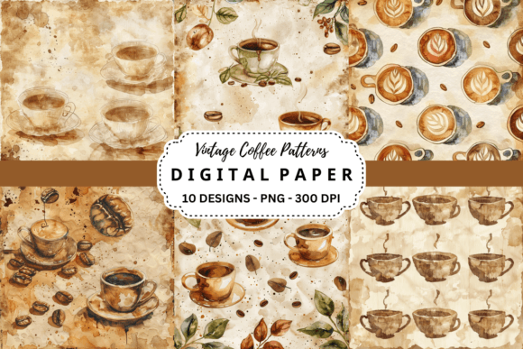 Warm Up Your Design Projects with Vintage Coffee Patterns Backgrounds